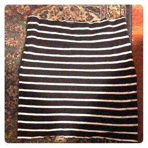 Cute Cotton Black and White Mini Skirt